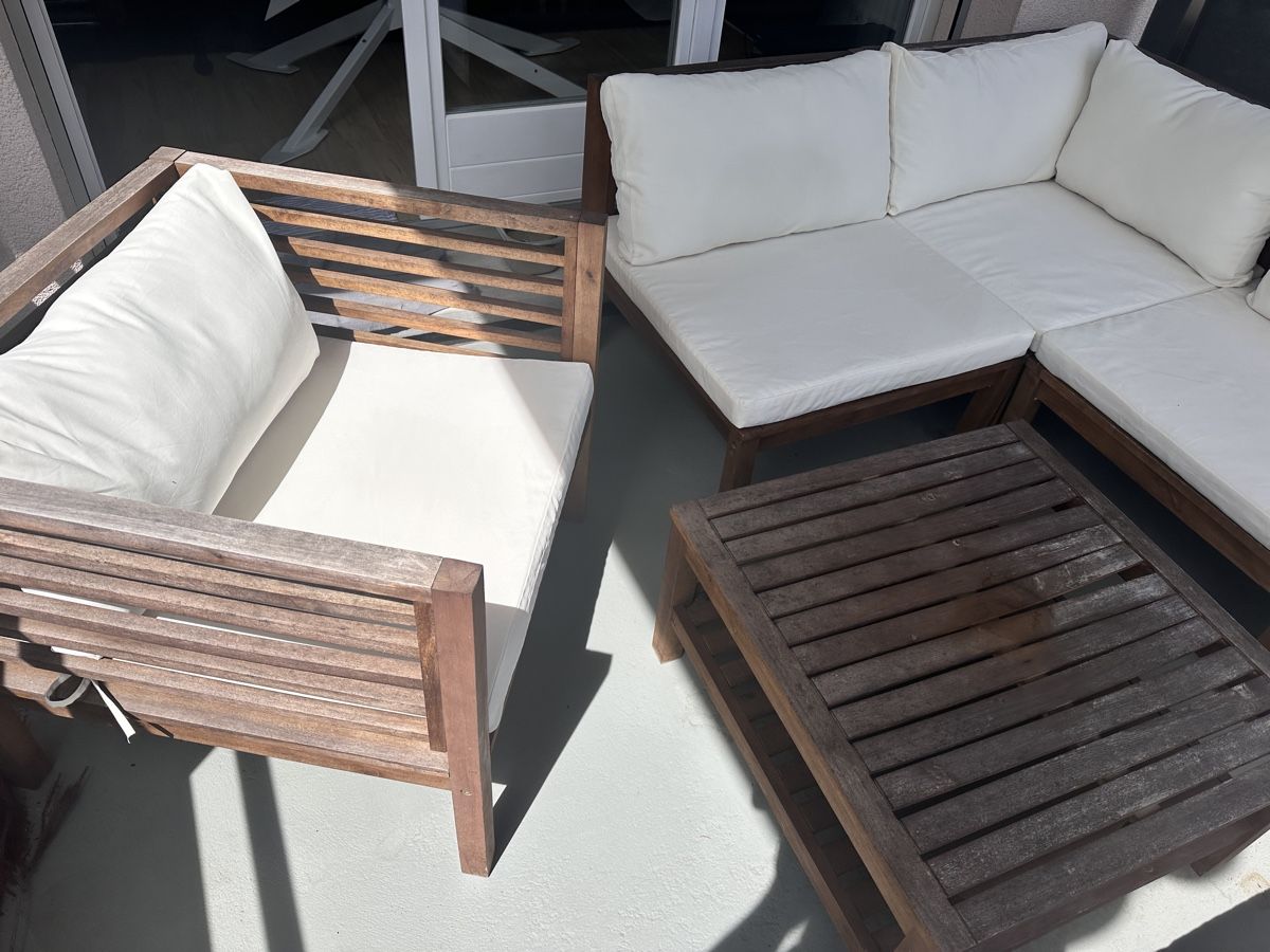 Poltrone: Lounge aus Holz mit Polster 7 teilig – Usato da Adliswil venduto da daniel.waldmeier
