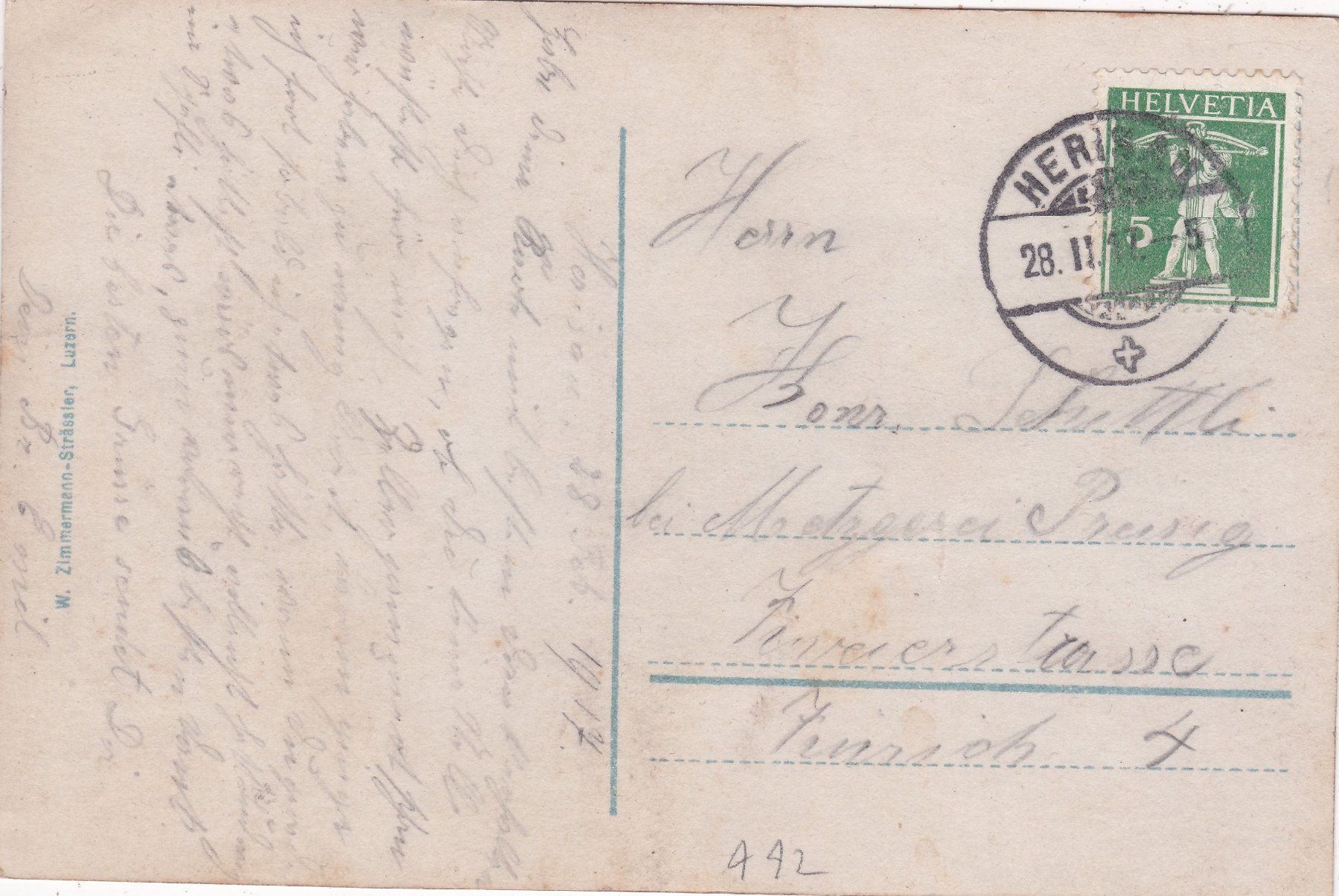 Ansichtskarten: Herisau mit Säntis 1917 – Gebraucht aus Herisau von Lisegrat2008 1