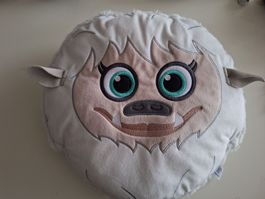 Flauschiges Winter Kissen, Yeti-Motiv, neuwertig