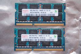 SODIMM RAM Hynix 4GB 2rx8 PC3 10600s 2 Stk. (Total 8GB)