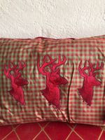 Kissen Karo rot/bordeaux aus Seide der Marke Atalena
