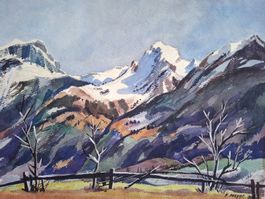 Aquarell Ferdinand Meyer-Streiff Schilt Schwändi GL 1960