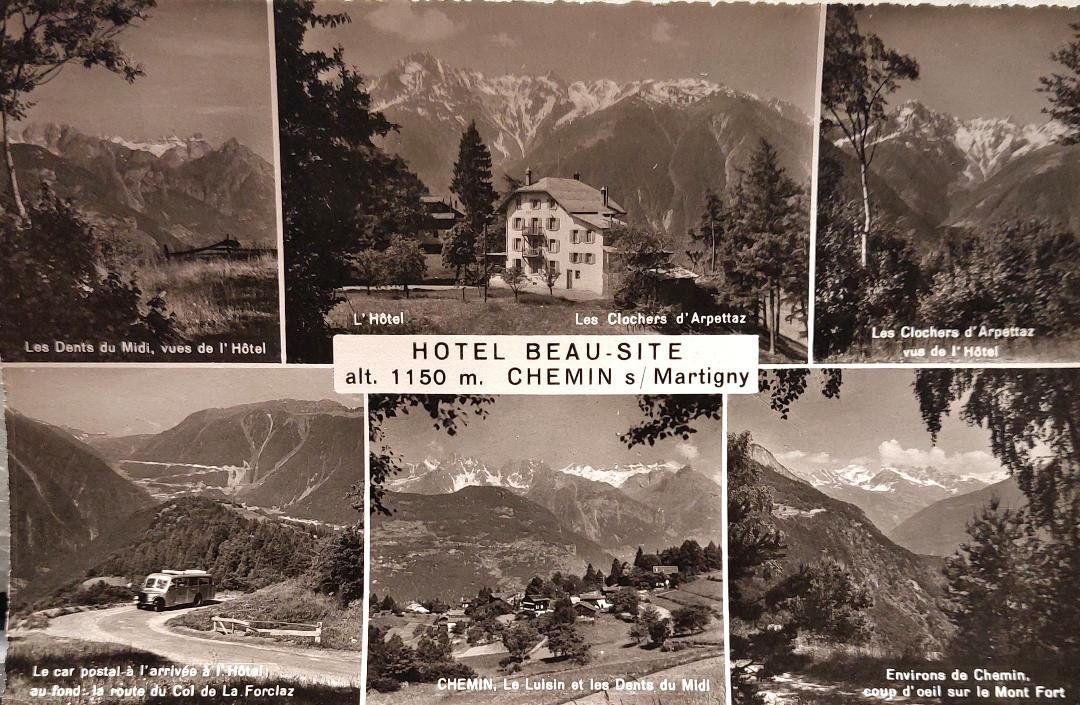 Cartoline postali: CHEMIN s/Martigny - Hôtel Beau-Site – Usato da Delémont venduto da Domdom1