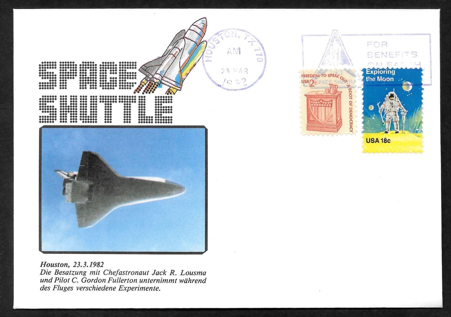 Tutti i francobolli: USA Sonderbrief Space Shuttle 3 Experimente 23.3.1982 – Nuovo (secondo la descrizione) da Olten venduto da clotaldi
