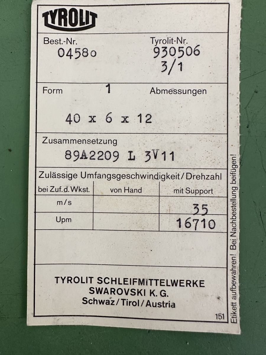 Smerigliatrici & Lucidatrici: Schleifstein, Grinding Stones. – Nuovo (secondo la descrizione) da Aarberg venduto da SNMachines 4