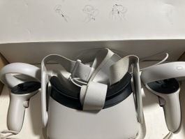 Meta Quest 2 VR Headset mit Controllern voll funktionsfhig