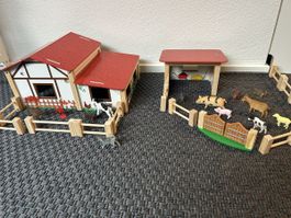 Wooden Farm Toy Set w/ Animals - Great for Kids! 48 characte