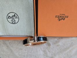 Neu Hermes-Armband Clic H – NEW Schwarz Rosé Gold