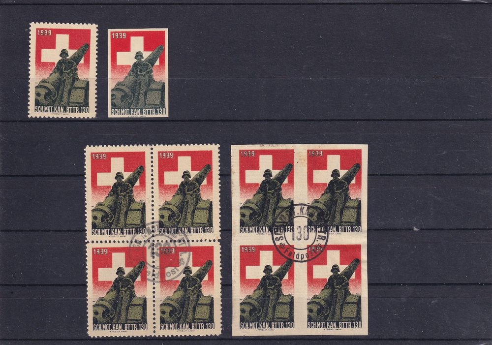 Tutti i francobolli: Artillerie Sch.Mot.Kan.Bttr.130: Nr. 295 1 / 2 – Nuovo (secondo la descrizione) da Birsfelden venduto da Sakurajima