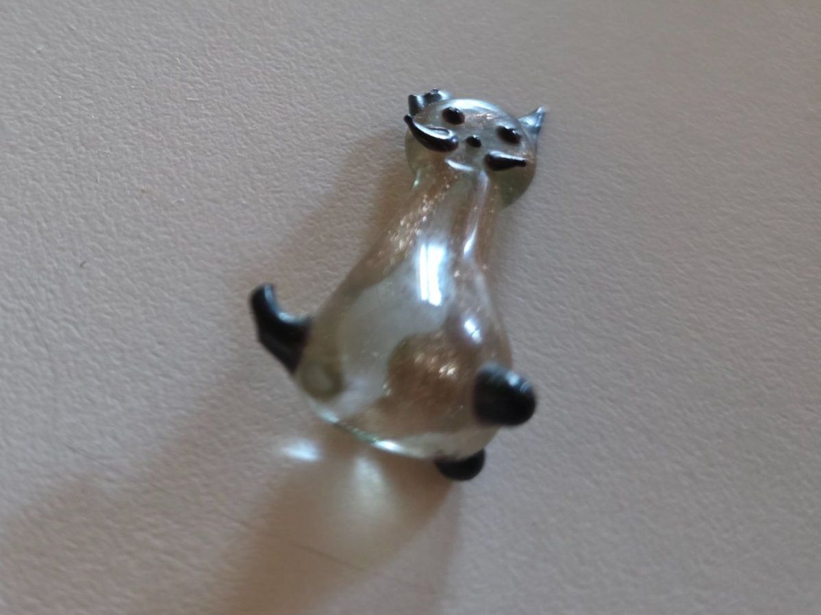 Statuette: 2 farbige Glas Katzen 3,4 cm Katze Tier Figur – Usato da Walterswil BE venduto da Lonitti 5