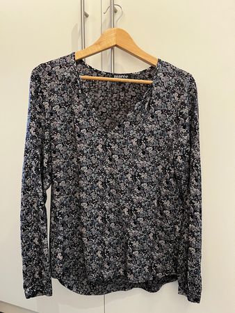 MAREE chemisier hembd gr. S Baumwolle schwarz-blau