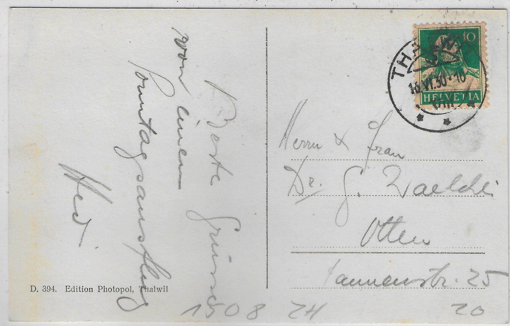 Cartoline postali: Thalwil - Restaurant Etzliberg – Usato da Ettingen venduto da Kartenplanet 1