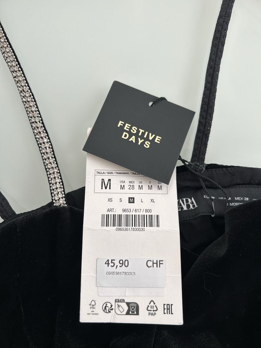 Zara Vestiti: Zara Samtkleid Schwarz, Gr. M, NEU – Nuovo e nell'imballaggio originale da Baden venduto da line_onigiri 3