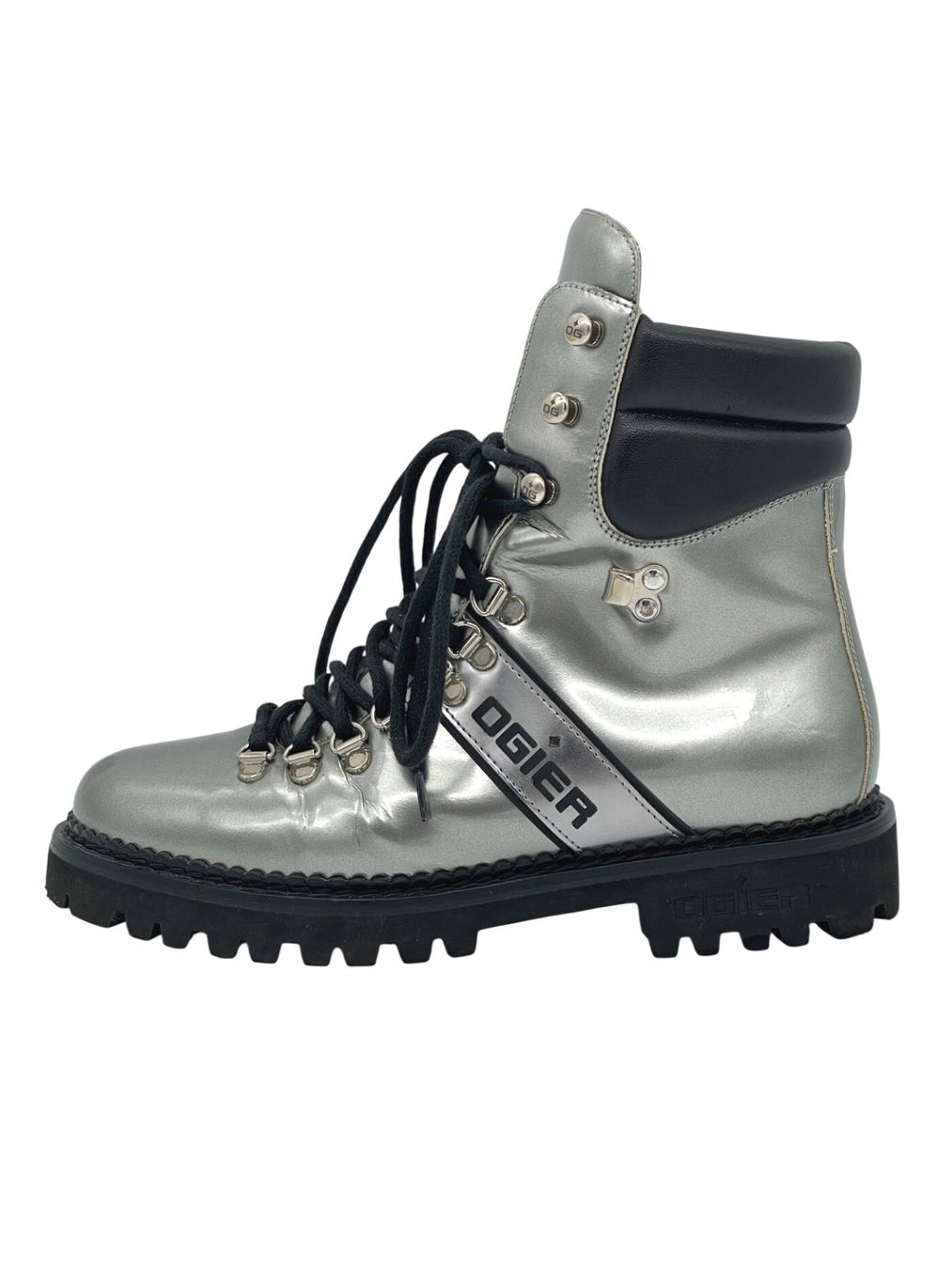 Damenschuhe: Ogier Metallic Leather Combat Stiefel EU 38 Metallic – Gebraucht aus Zürich von shoe_shop
