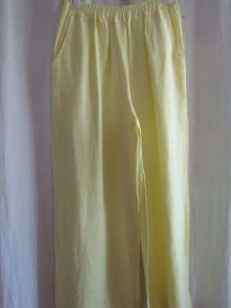 Gr. 48/56, Leinen Culotte in Vanille mit Seitentaschen