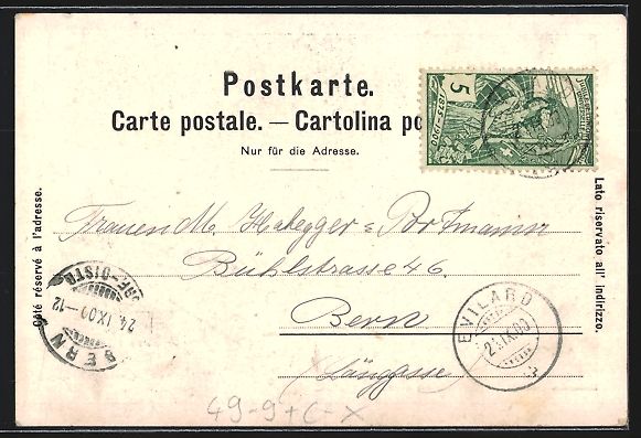 Cartoline postali: AK Bienne, Sieben Ansichten des Ortes – Usato da Berlin venduto da bartko-reher 1