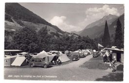 Alte Postkarte Aigle Campingplatz um 1964, Rarität!
