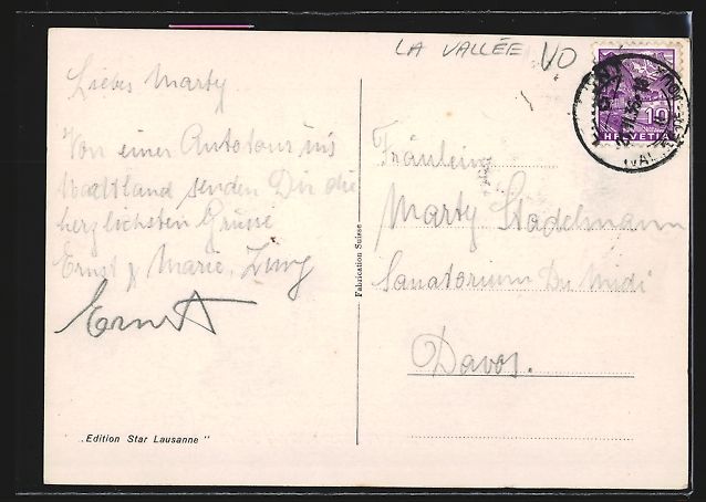 Cartoline postali: Le Pont /Vallée de Joux, Hotel de la Tr – Usato da Berlin venduto da bartko-reher 1