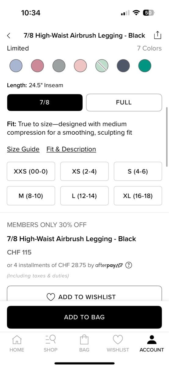 Alo Yoga Leggings: Alo Yoga 7/8 leggins – Usato da Zürich venduto da millaiana 5