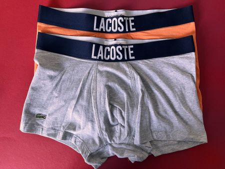 Boxershorts, LACOSTE, Grösse L,  2 Stück Hellgrau und Orange