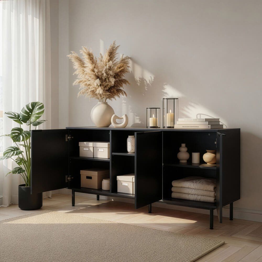 Cassettiere: Sideboard 154x42x73cm NALA - Schwarz – Nuovo e nell'imballaggio originale da Wallenwil venduto da toesstal-vertrieb 2