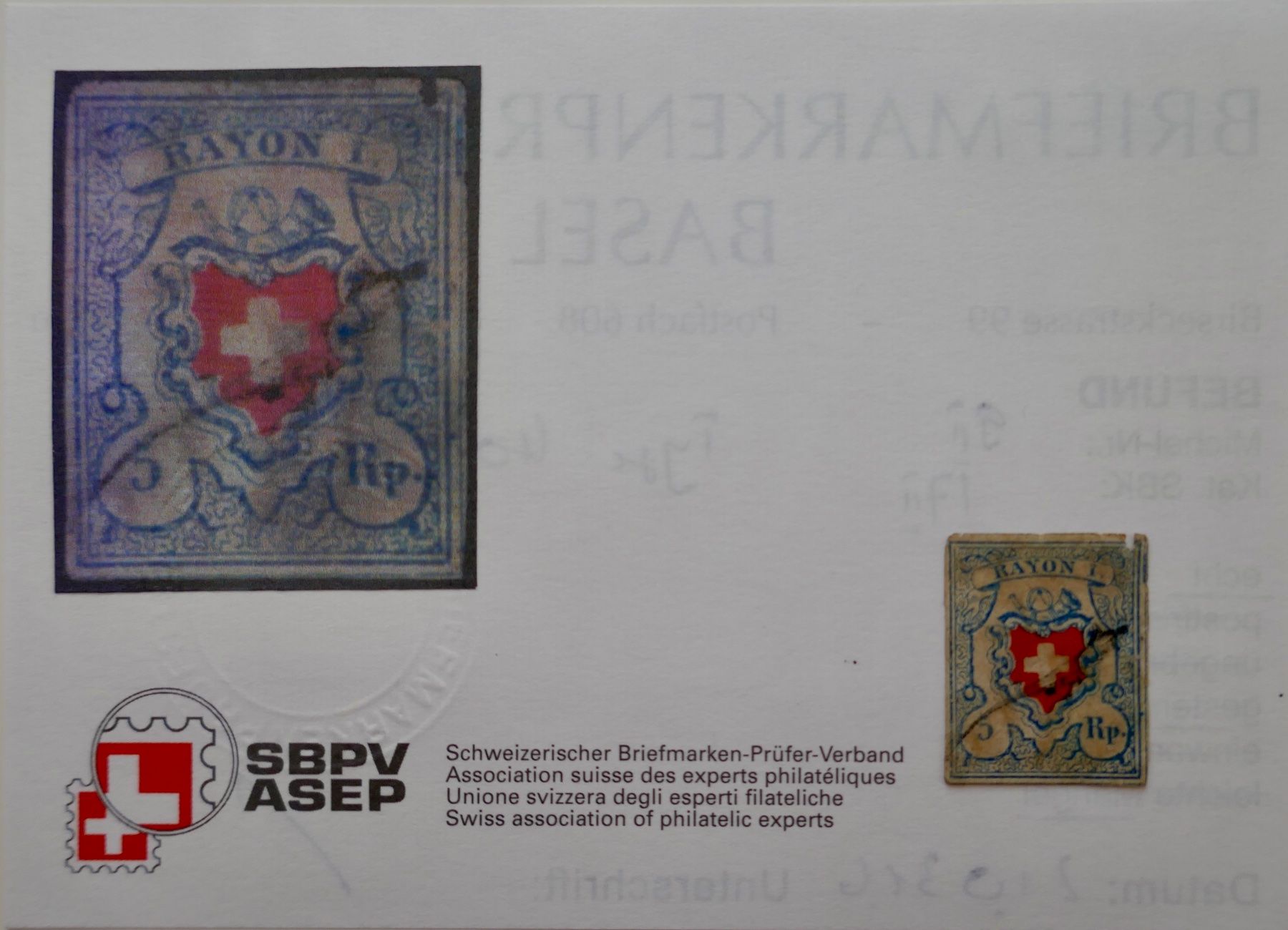 Tutti i francobolli: 1851 Rayon II SBK Nr. 17II  Befund Eichele. – Usato da Möhlin venduto da PHILABARTIS