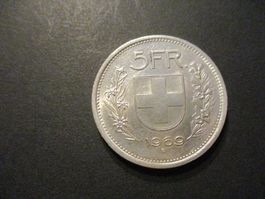 5.- Fr 1969  Superbe pièce  Superbe qualité
