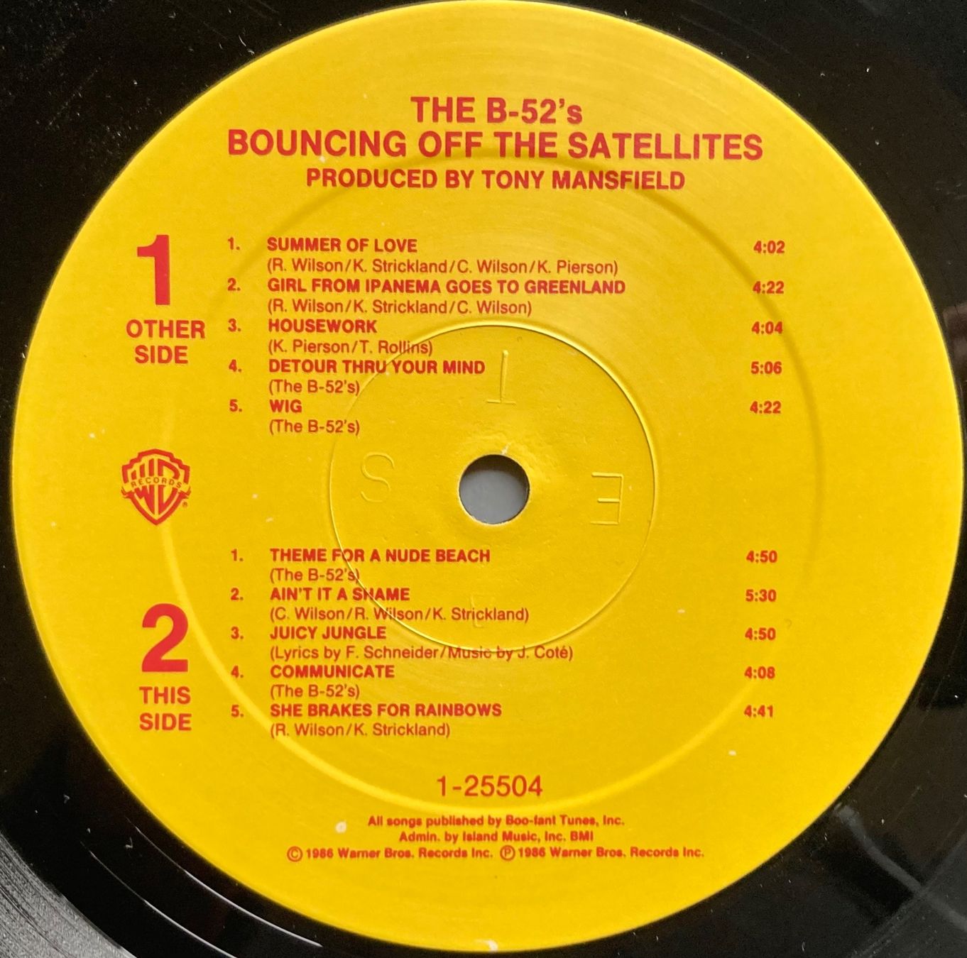 Dischi in vinile: THE B-52'S - BOUNCING OFF THE SATELLITES – Usato da Poliez-Pittet venduto da Newtown-Records 3