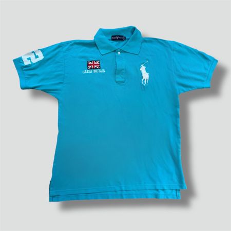 Polo Ralph Lauren skyblue Great Britain poloshirt retro vint