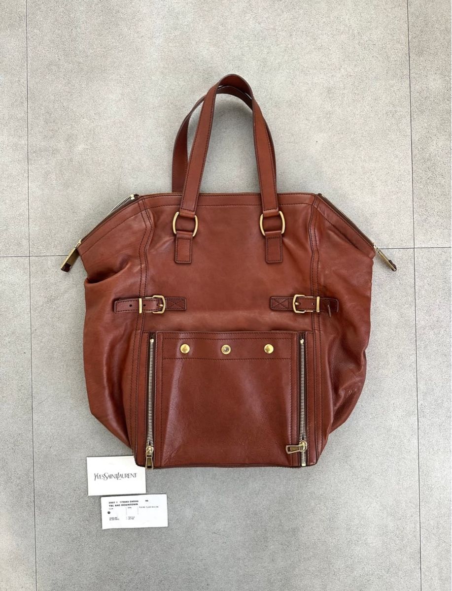 Saint Laurent Borse: Saint Laurent YSL Downtown Brown Leather Ba – Usato da Zürich venduto da redcoatcuntmovie 3
