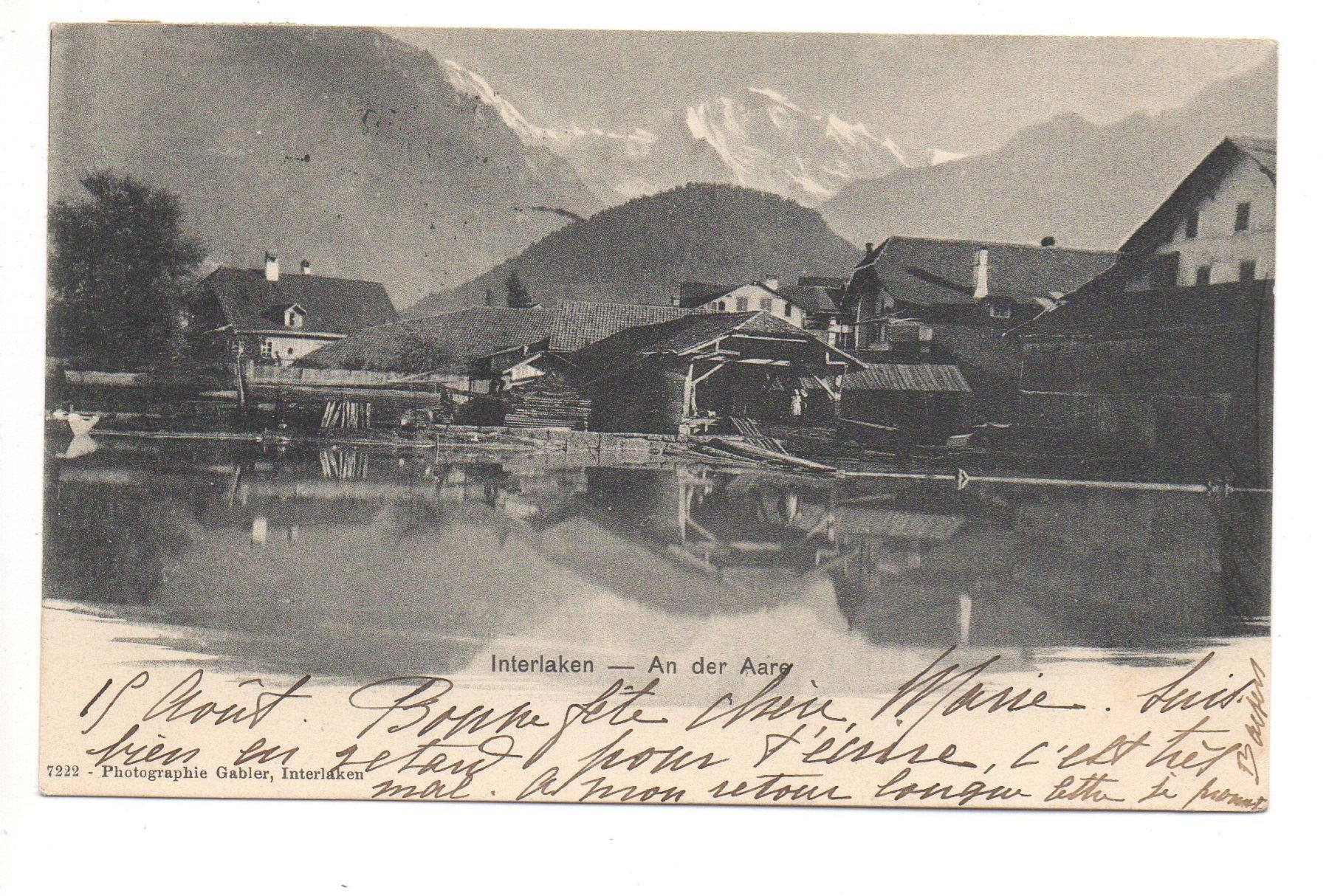Cartoline postali: INTERLAKEN An der Aare – Usato da Jona venduto da philajona