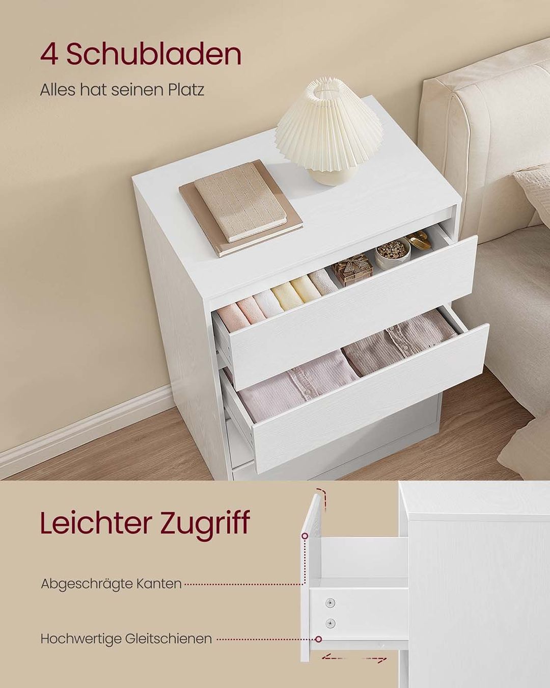 Kommoden: Kommode mit vier Schubladen vielseitig ALVA – Neu und originalverpackt aus Lachen SZ von MAMORU-MOEBEL 2