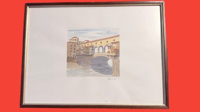 Dipinti: Acquerello Ponte Vecchio, Firenze – Usato da Savosa venduto da Accipe_Oblatam