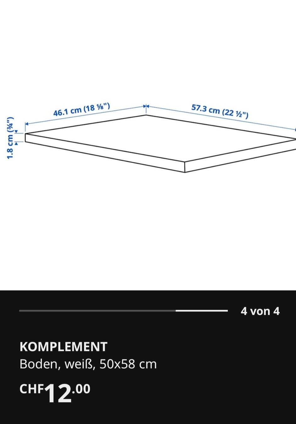 Ikea Étagères: 2x IKEA Komplement Boden weiss 50x58 – D'occasion à Fulenbach par lua_755r 1