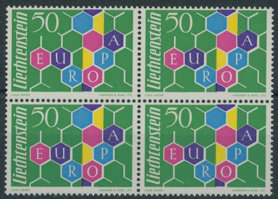 Tous les timbres: FL - 1960 - Europa - Viererblock - postfrisch ** – Neuf (Voir description) à Schindellegi par leecollect