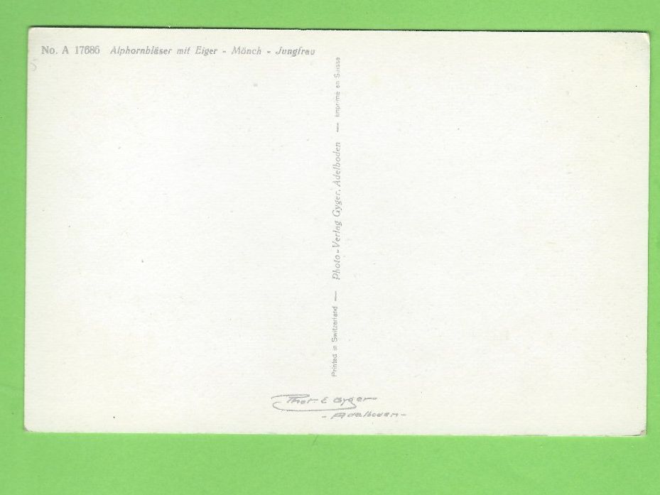 Cartes postales: Alphornbläser, Eiger - Mönch - Jungfrau – D'occasion à Zürich par t24_de 1