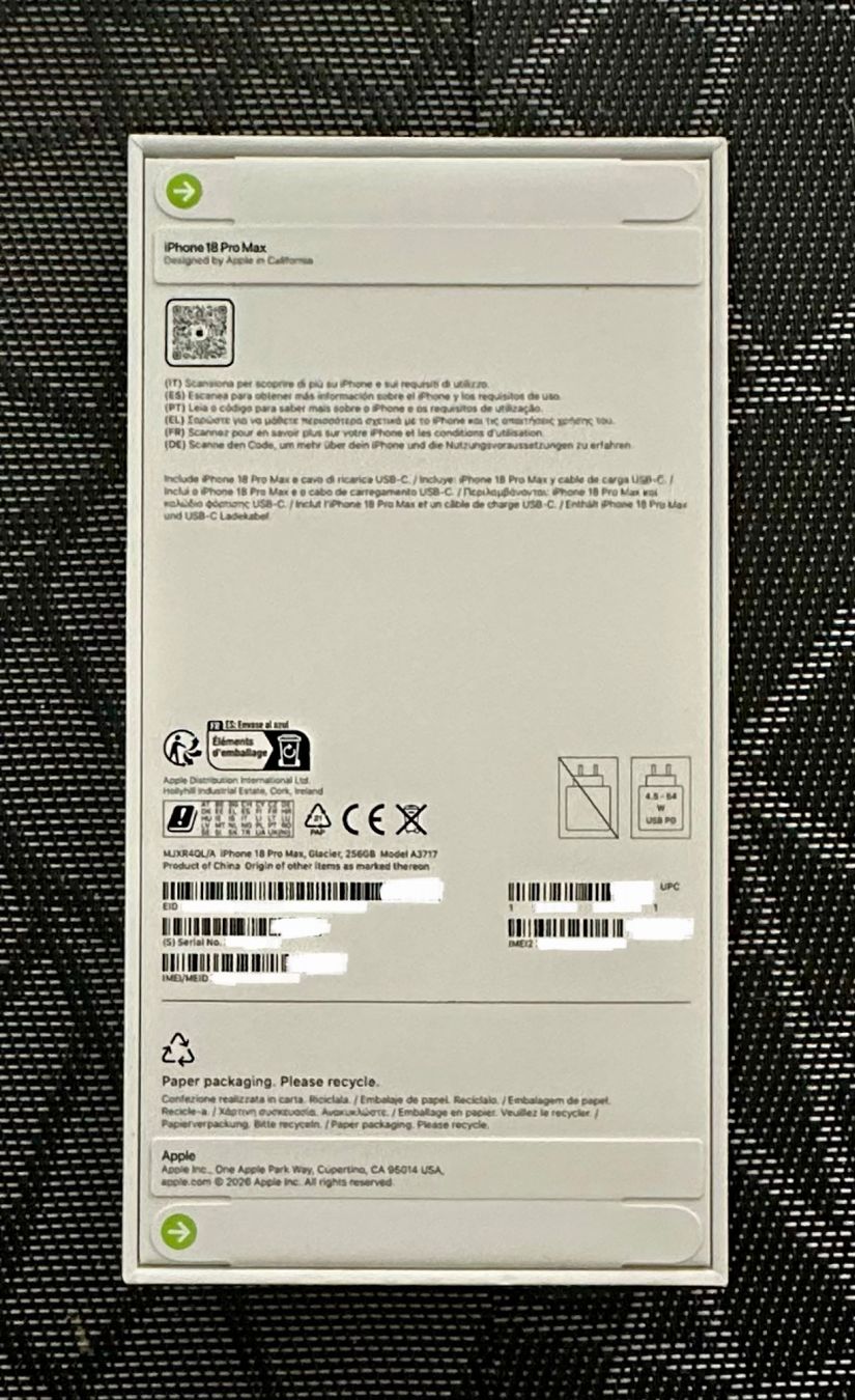 Apple Handys / Smartphones: IPhone 18 Pro Max 256GB - Glacier - Neuf – Neu und originalverpackt aus Lausanne von Ggato 4
