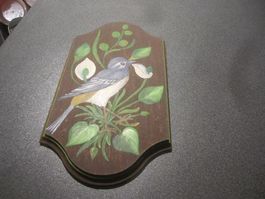 Bild Vogel auf Holz gemalt