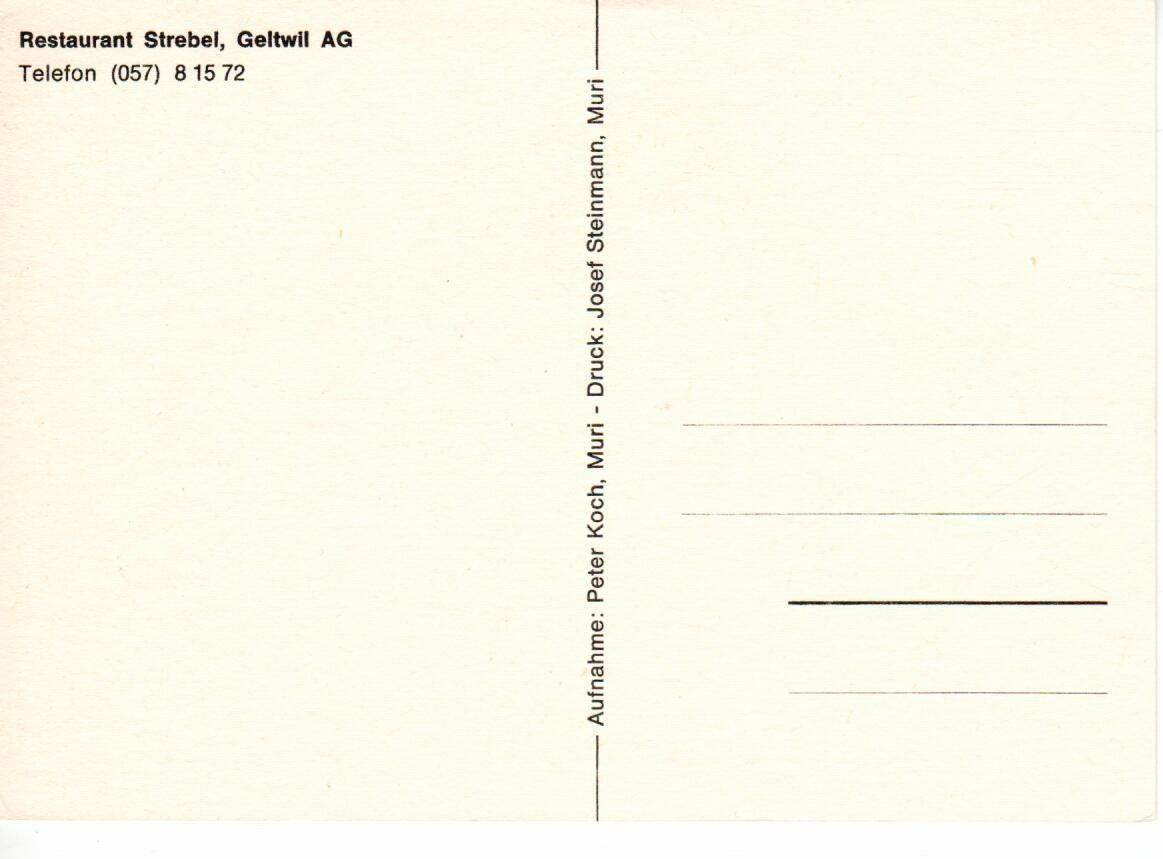 Cartoline postali: Restaurant Strebel, Geltwil AG – Usato da Wolhusen venduto da Curver9 1