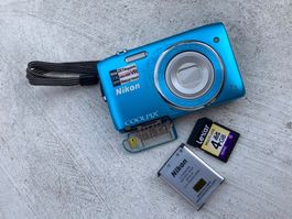 Appareil photo Nikon Coolpix L340 bleu occasion avec étui