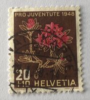 Nr.J 127  Alpenrose 1948 mit Stempel  