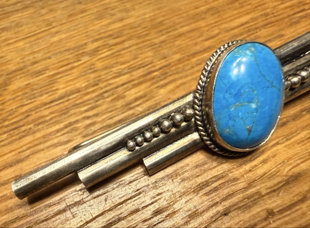 Broches & Aiguilles: Brosche Silber 925 mit Türkis Oval antik – D'occasion à Goldach par Messerguru 2