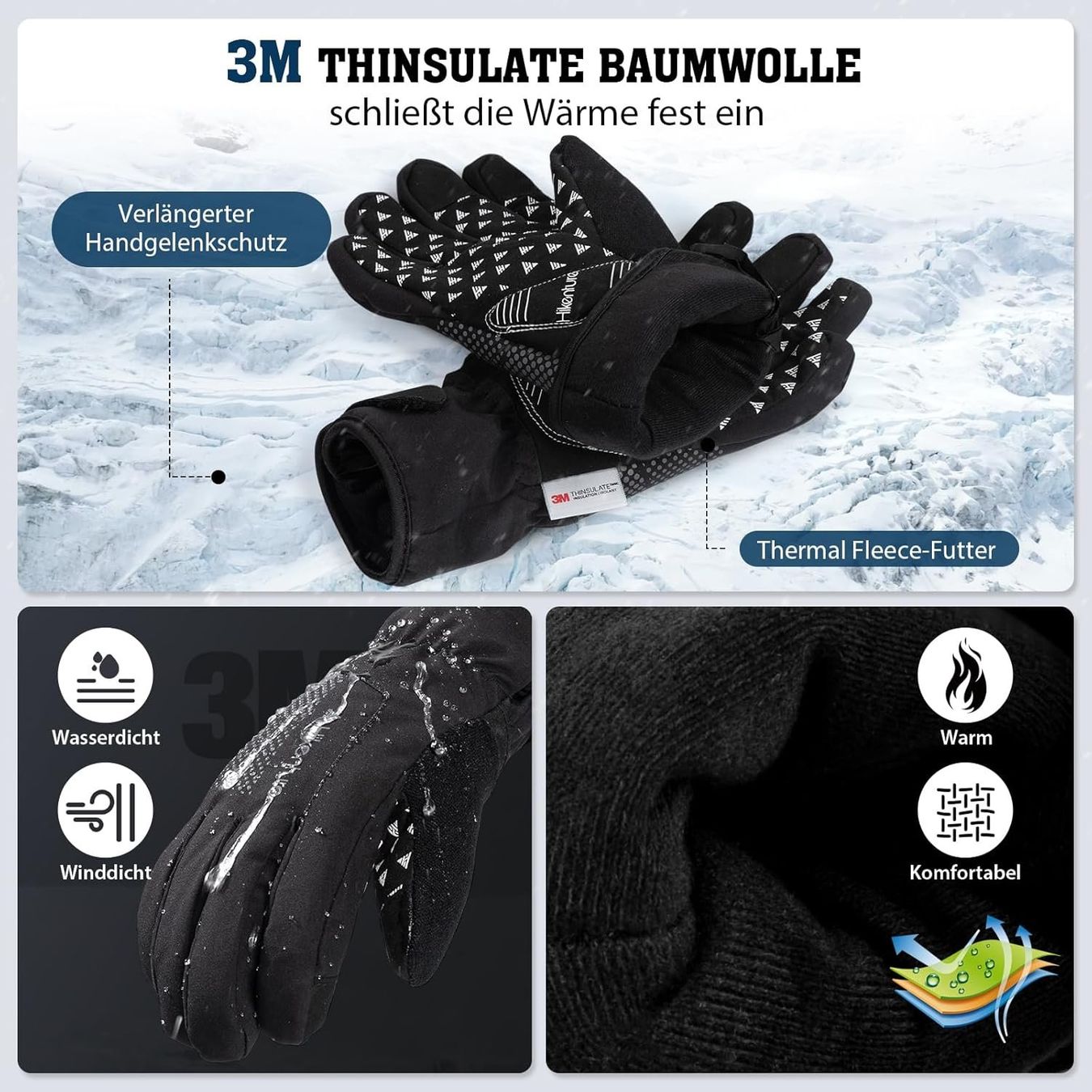 Guanti & manicotti: Winterhandschuhe- [Mit 3M Thinsulate Insulation] Gr. M – Nuovo e nell'imballaggio originale da Nuglar venduto da SaleRitter 1