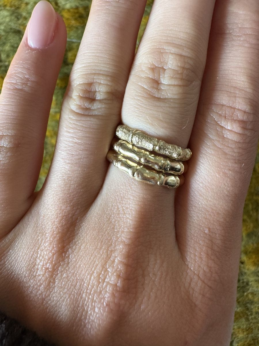 Anelli: Einzelner 14kt (karat) Bamboo Gold Ring – Usato da Kilchberg ZH venduto da jewlzsister 1
