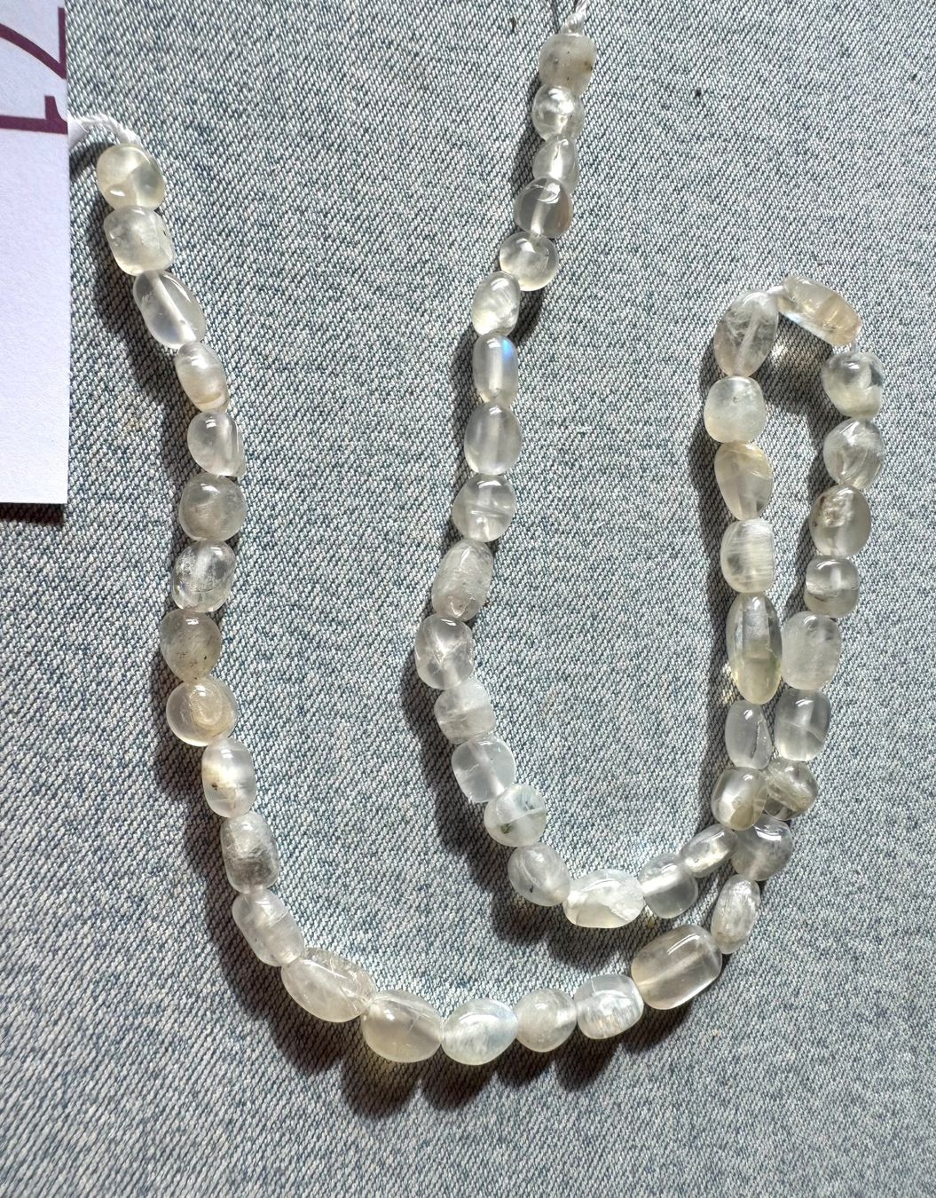 Catenine: exclusiver Mondstein wunderschön,   Strang       mit "Feuer" – Nuovo e nell'imballaggio originale da Leuggern venduto da gemshow 8