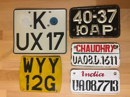 5 Alte Motorrad Fahrzeugschilder