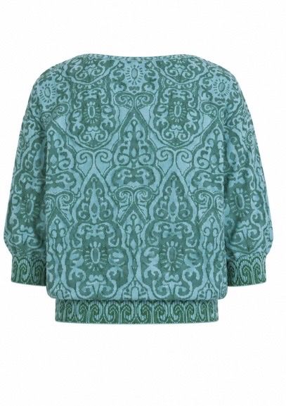 Ivko Maglioni & Felpe: IVKO Jacquard V Neck Pullover Filigree Short Sleeve Bluse – Usato da Münchenstein venduto da B771 2