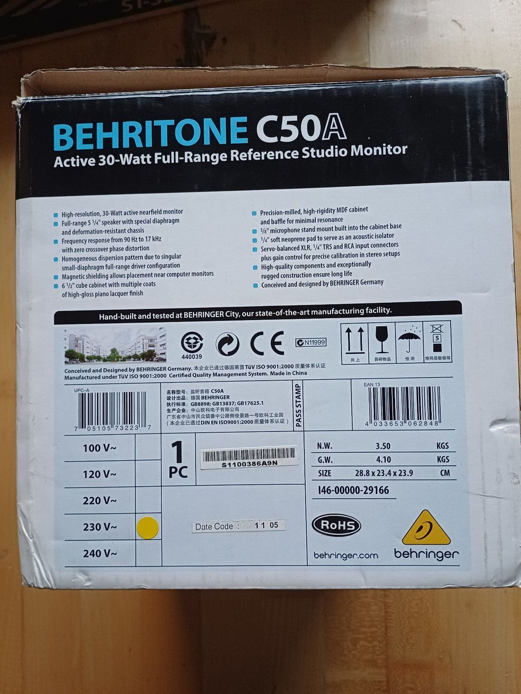 Behringer Lautsprecher: Moniteur studio full range de studio BEHRINGER Behritone C50 – Neu (gemäss Beschreibung) aus Aire-la-Ville von Longhouse 2