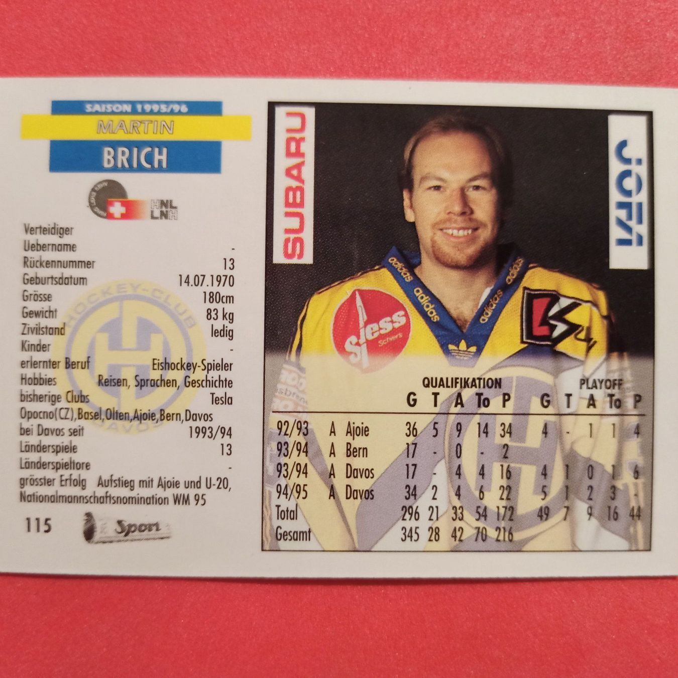 Sammelbilder & Trading cards: Martin Birch - HCD - 1995/96 – Gebraucht aus Dübendorf von kb86_MOVIE 1