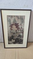 Original Herbst Bild mit Hirschen im Wald, gerahmt,top!24x43